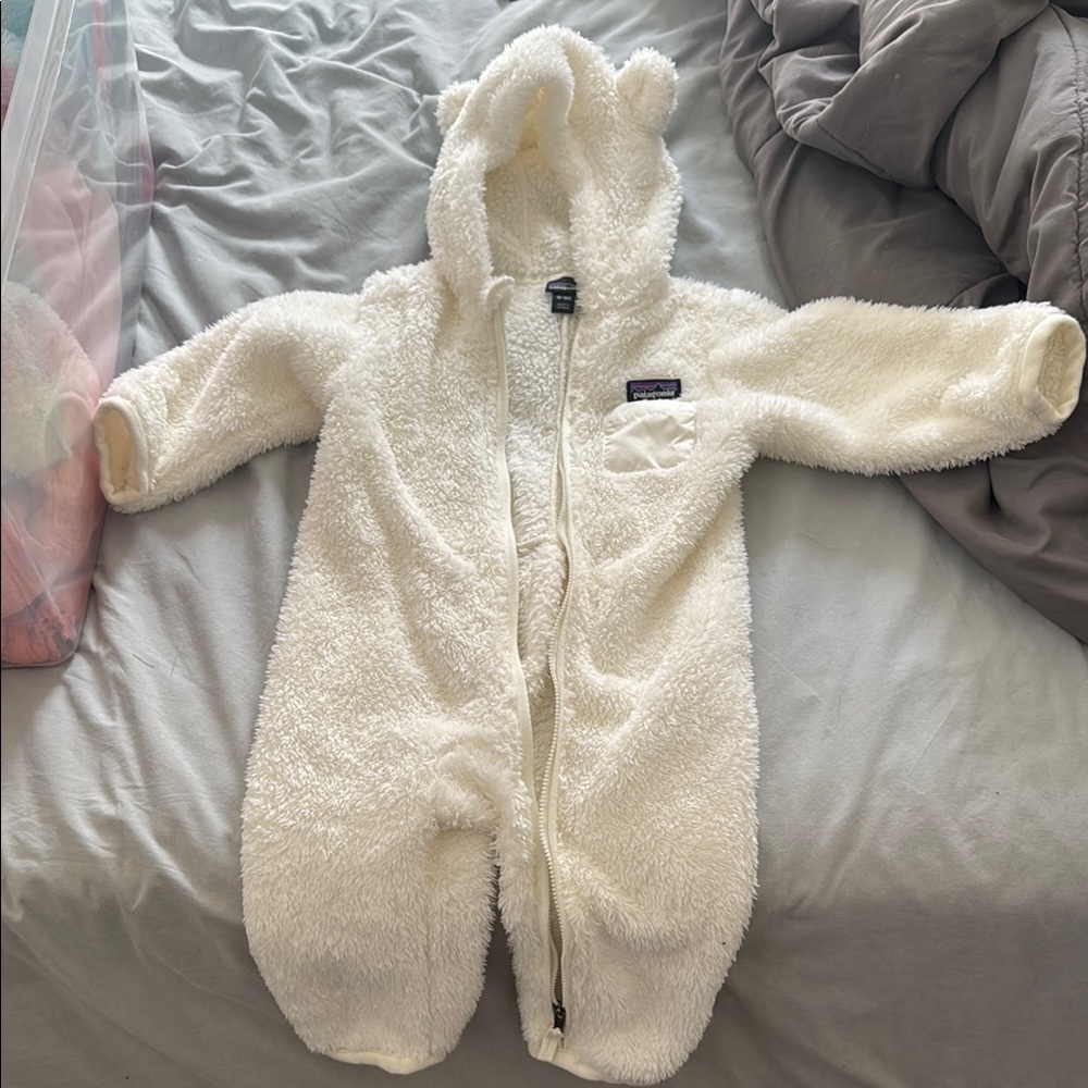 Cozy White Fleece Baby One Piece